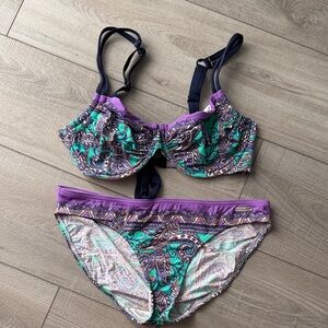 Venus Bikini- Mosaic Purple and Green- Womens